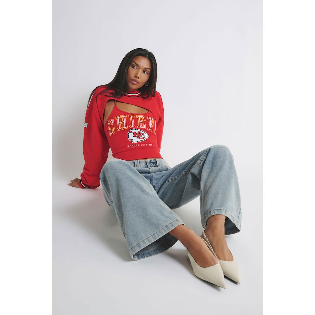 Kansas City Chiefs Off Season Women's Fleece Shrug Cami - Red - NFL