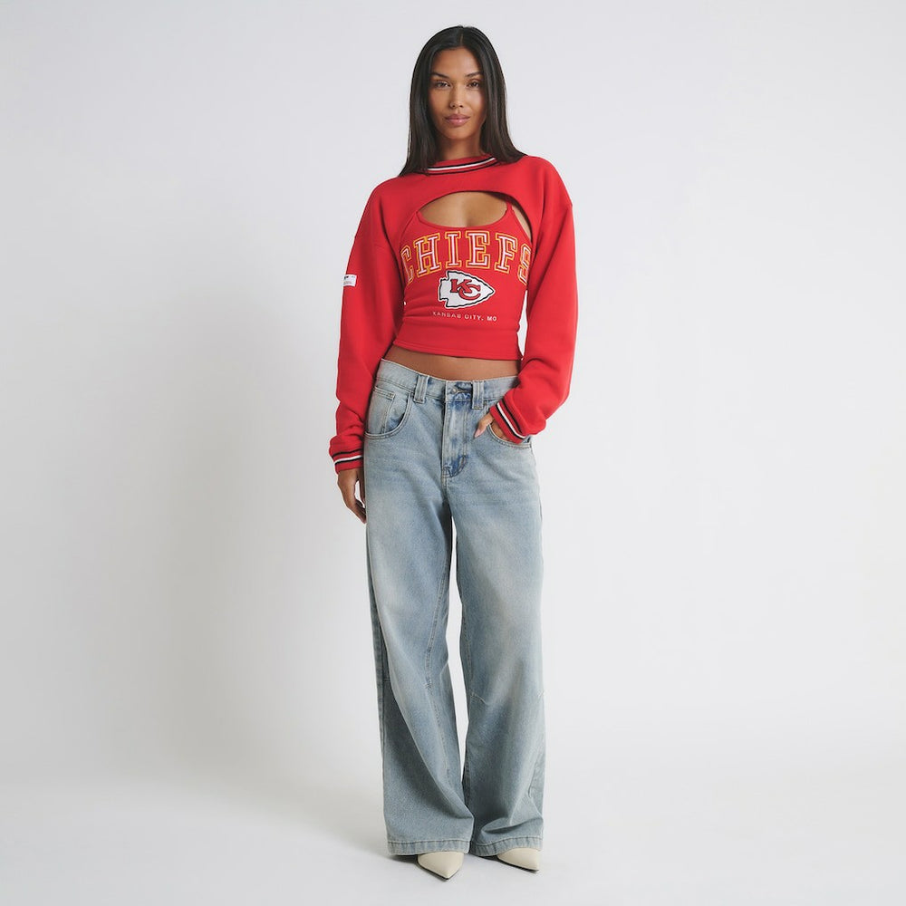 Kansas City Chiefs Off Season Women's Fleece Shrug Cami - Red - NFL