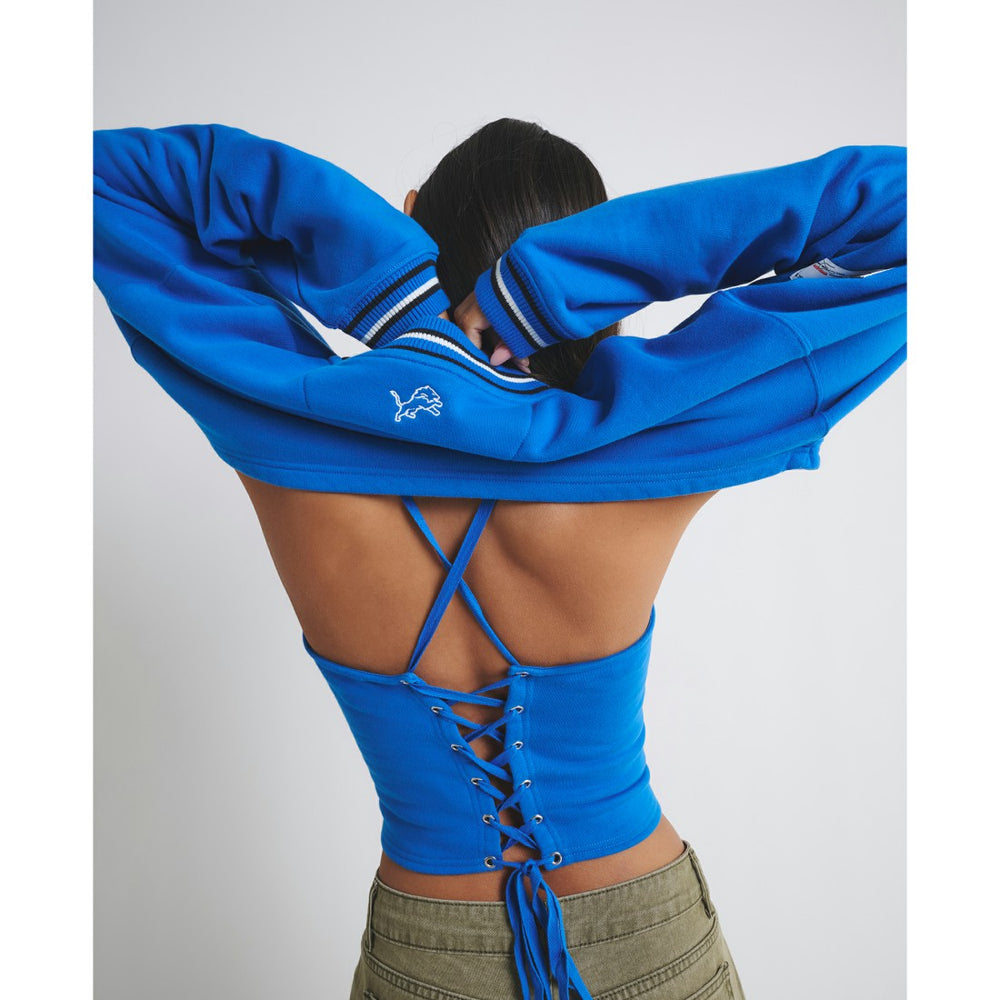 Detroit Lions Off Season Women's Fleece Shrug Cami - Blue - NFL