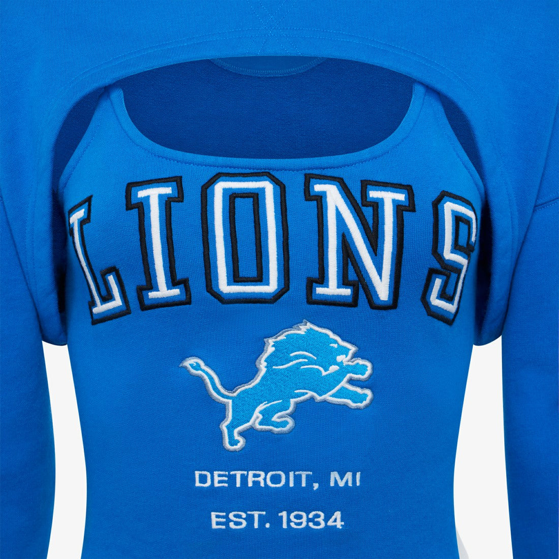 Detroit Lions Off Season Women's Fleece Shrug Cami - Blue - NFL