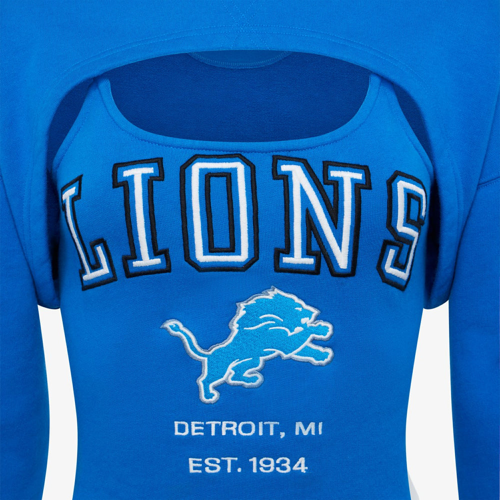 Detroit Lions Off Season Women's Fleece Shrug Cami - Blue - NFL