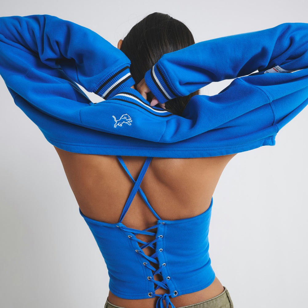 Detroit Lions Off Season Women's Fleece Shrug Cami - Blue - NFL