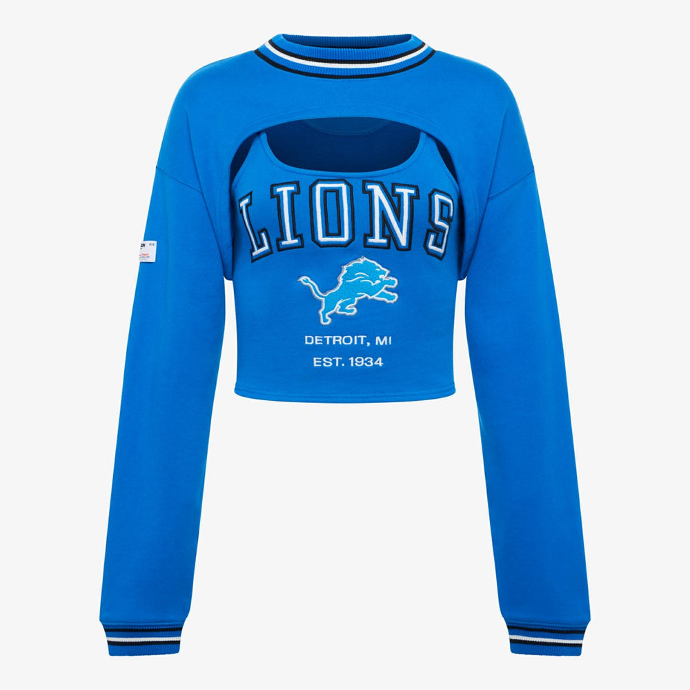 Detroit Lions Off Season Women's Fleece Shrug Cami - Blue - NFL