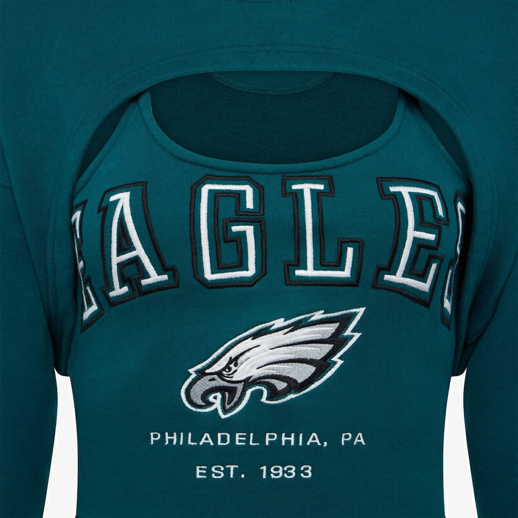 Philadelphia Eagles Off Season Women's Fleece Shrug Cami - Midnight Green - NFL