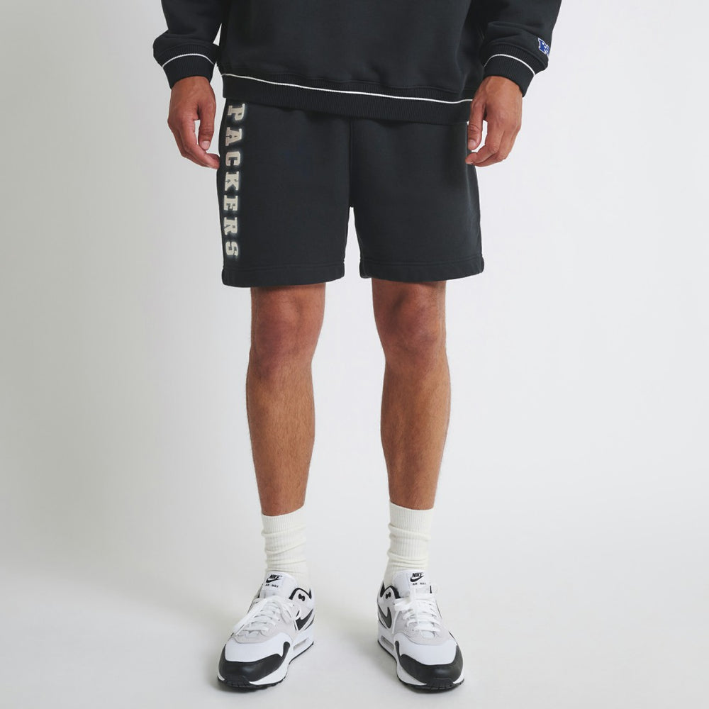 Green Bay Packers Off Season Unisex Fleece Shorts - Black - NFL