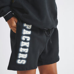 Green Bay Packers Off Season Unisex Fleece Shorts - Black - NFL