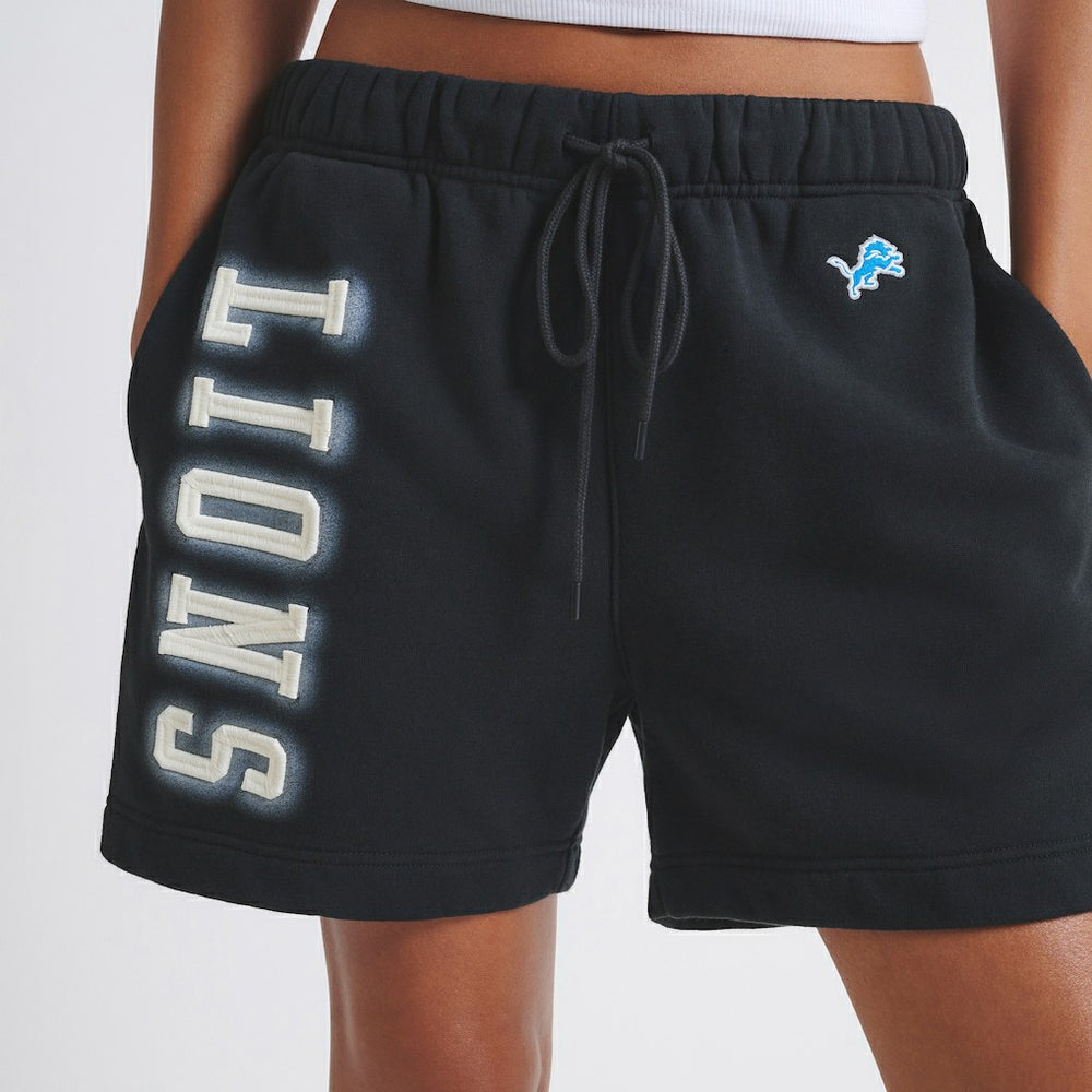 Detroit Lions Off Season Unisex Fleece Shorts - Black - NFL
