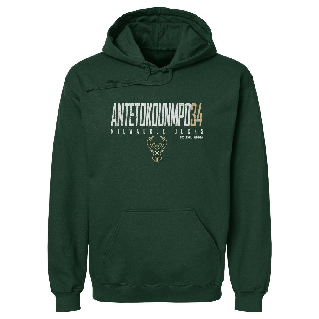 Giannis Antetokounmpo Milwaukee Bucks 500 Level Elite Pullover Hoodie Hunter Green