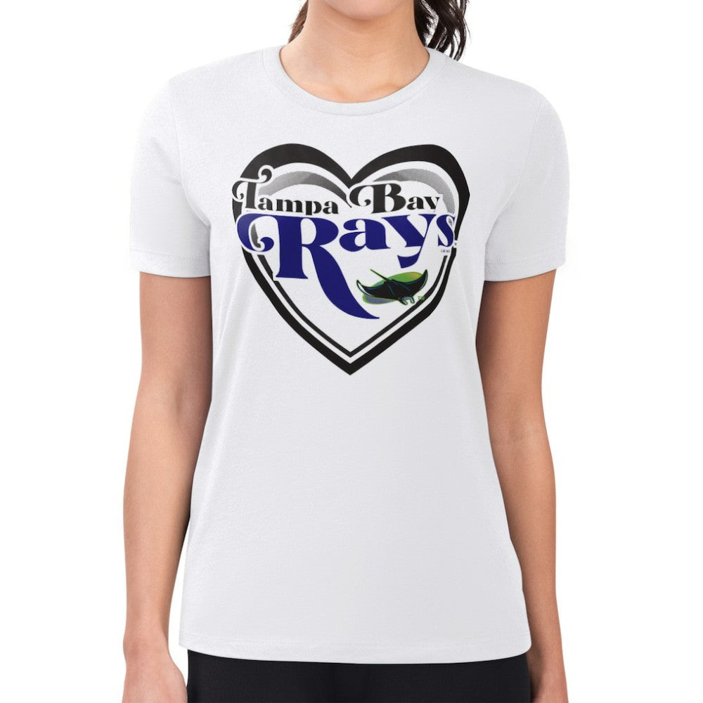 Tampa Bay Rays G-III 4Her by Carl Banks Women's Super-Slim Fit Lightweight Double Heart T-Shirt Discount