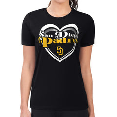 San Diego Padres G-III 4Her by Carl Banks Women's Super-Slim Fit Lightweight Double Heart T-Shirt Online