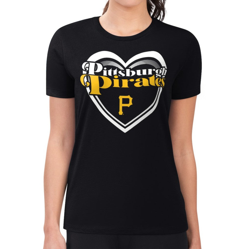 Pittsburgh Pirates G-III 4Her by Carl Banks Women's Super-Slim Fit Lightweight Double Heart T-Shirt Near Me