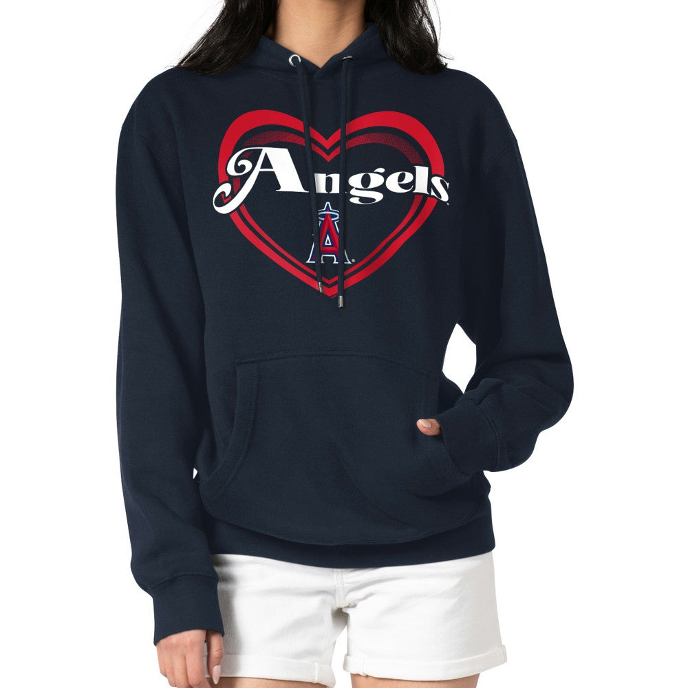 Los Angeles Angels G-III 4Her by Carl Banks Women's Double Heart Fleece Pullover Hoodie for sale