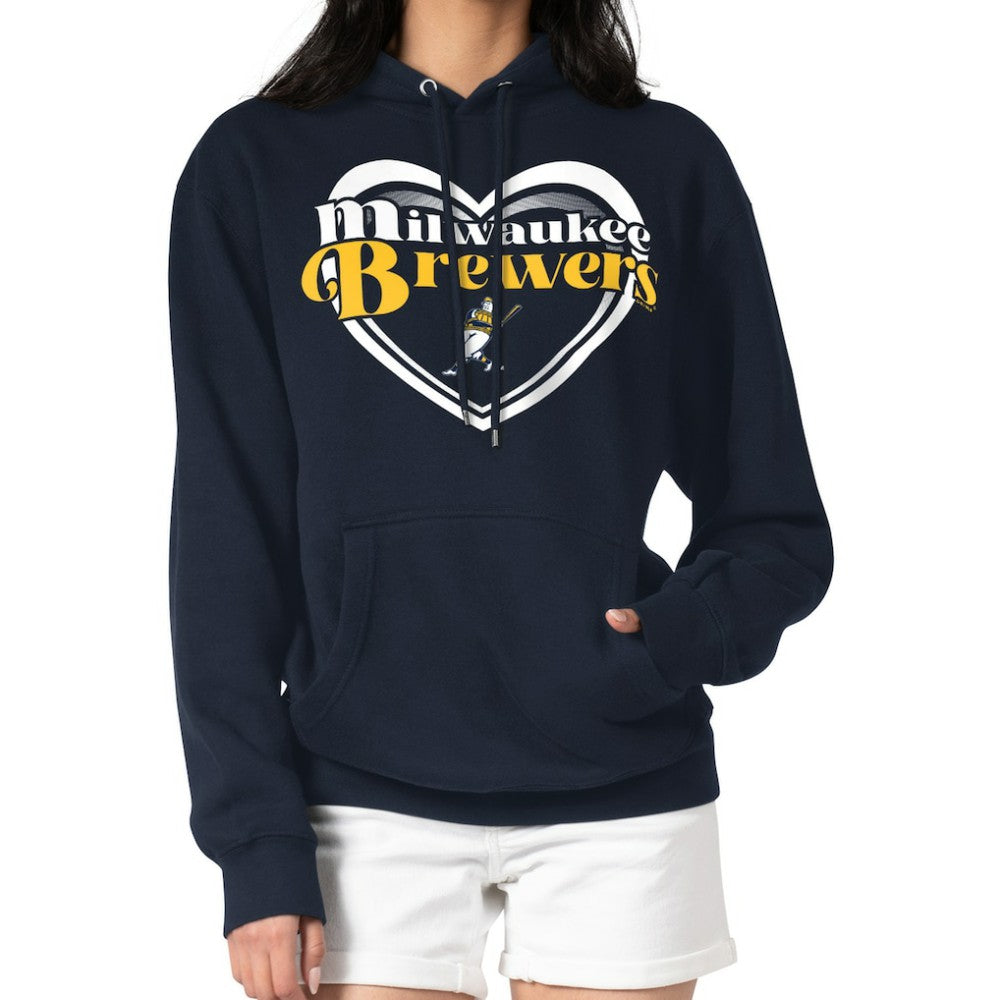 Milwaukee Brewers G-III 4Her by Carl Banks Women's Double Heart Fleece Pullover Hoodie Near Me