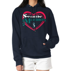 Seattle Mariners G-III 4Her by Carl Banks Women's Double Heart Fleece Pullover Hoodie Sale