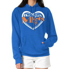New York Mets G-III 4Her by Carl Banks Women's Double Heart Fleece Pullover Hoodie Online