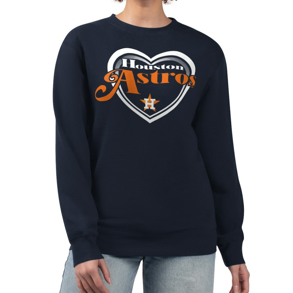 Houston Astros G-III 4Her by Carl Banks Women's Double Heart Fleece Pullover Sweatshirt Sale