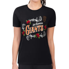 San Francisco Giants G-III 4Her by Carl Banks Women's Super-Slim Fit Lightweight Retro Roses T-Shirt Outlet
