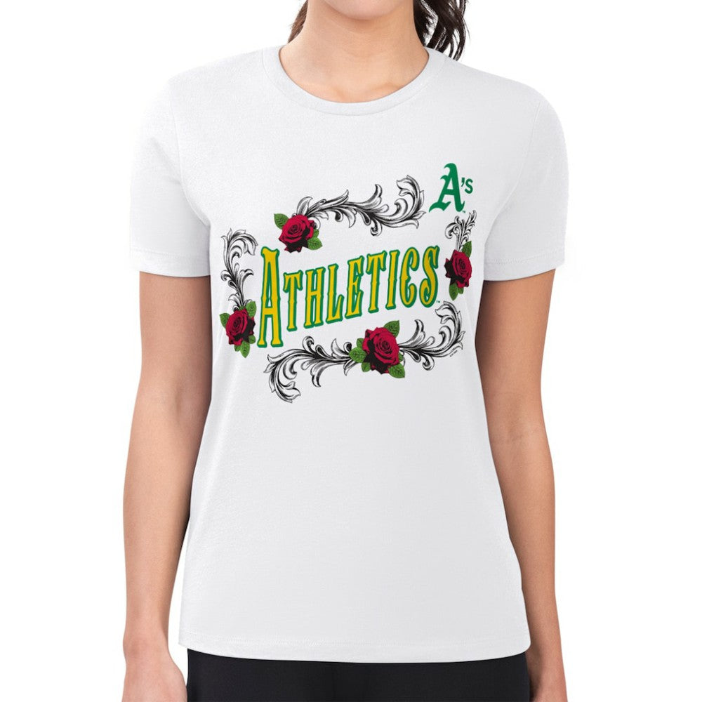 Athletics G-III 4Her by Carl Banks Women's Super-Slim Fit Lightweight Retro Roses T-Shirt Near Me