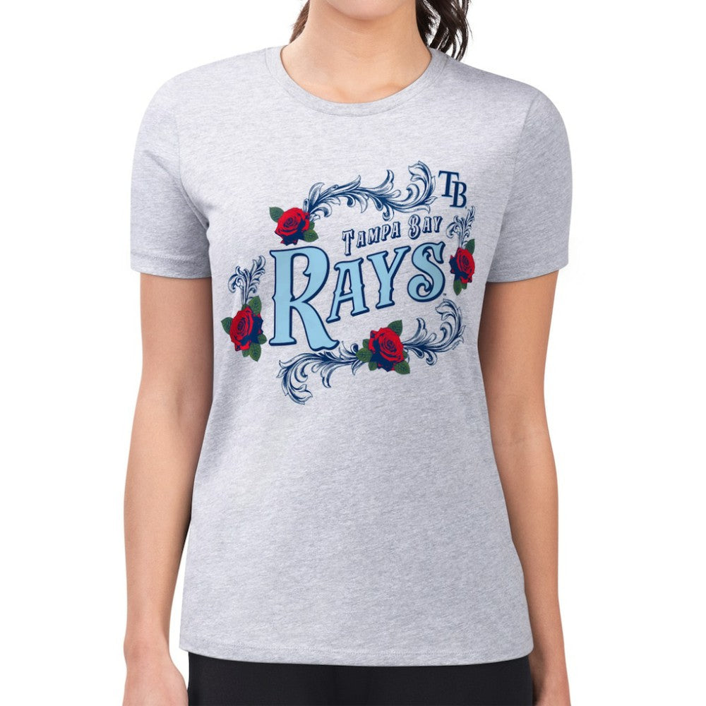 Tampa Bay Rays G-III 4Her by Carl Banks Women's Super-Slim Fit Lightweight Retro Roses T-Shirt Discount