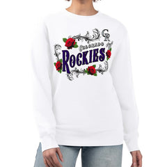 Colorado Rockies G-III 4Her by Carl Banks Women's Retro Roses Fleece Pullover Sweatshirt Sale