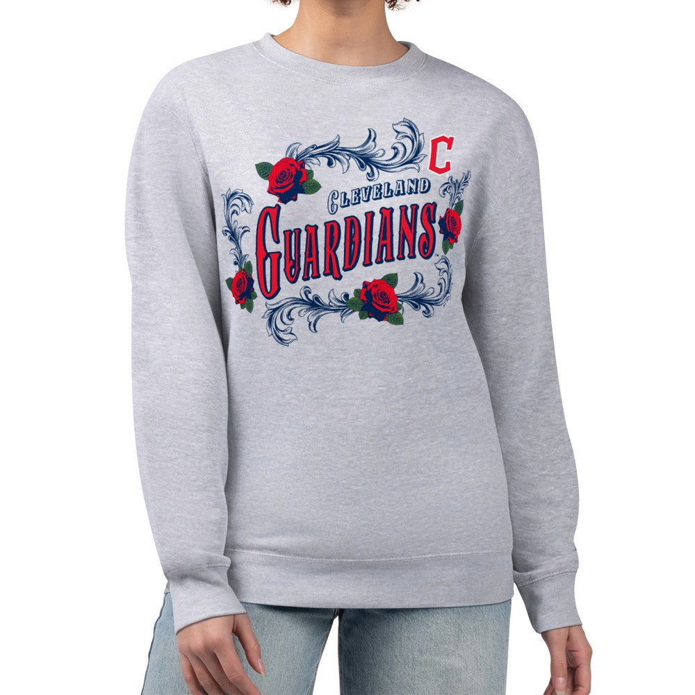 Cleveland Guardians G-III 4Her by Carl Banks Women's Retro Roses Fleece Pullover Sweatshirt for sale