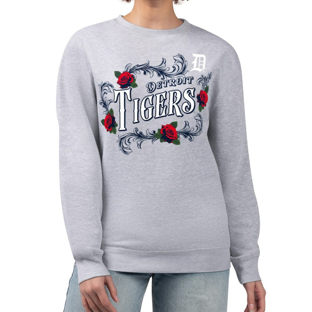 Detroit Tigers G-III 4Her by Carl Banks Women's Retro Roses Fleece Pullover Sweatshirt Sale