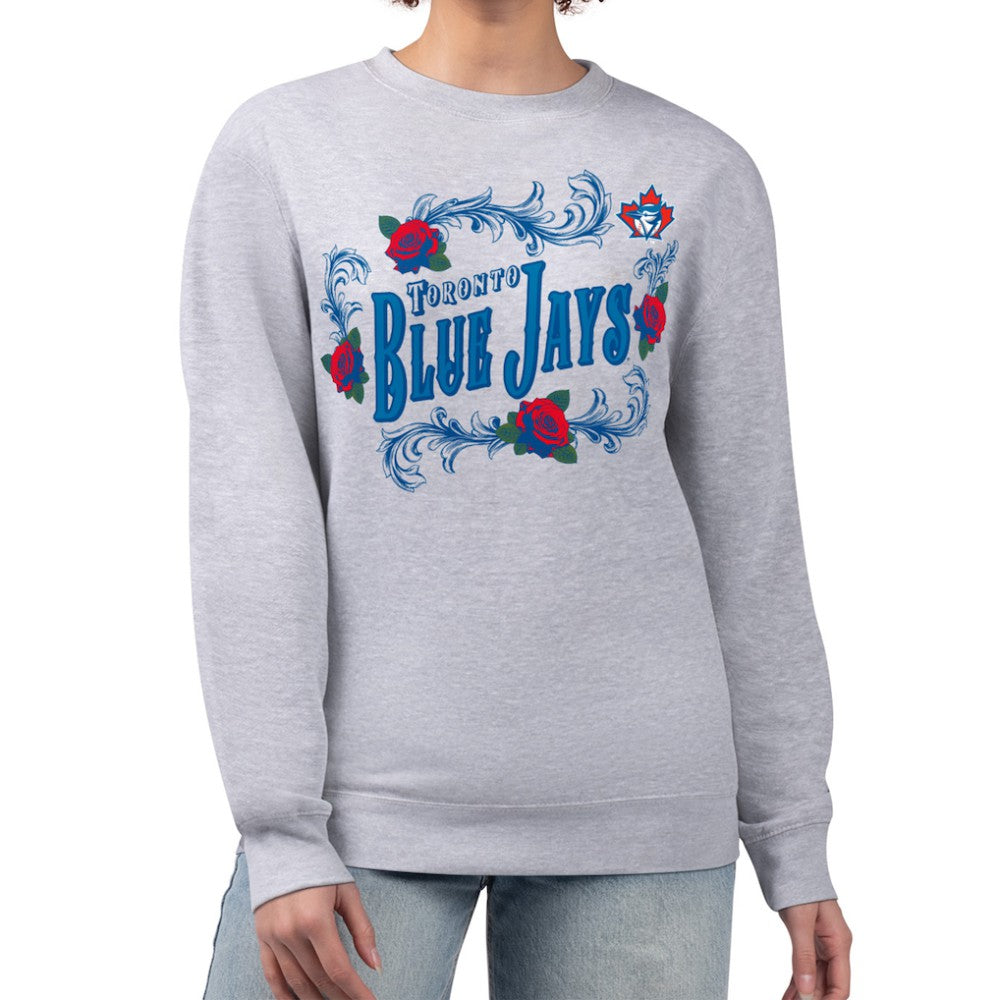 Toronto Blue Jays G-III 4Her by Carl Banks Women's Retro Roses Fleece Pullover Sweatshirt Discount