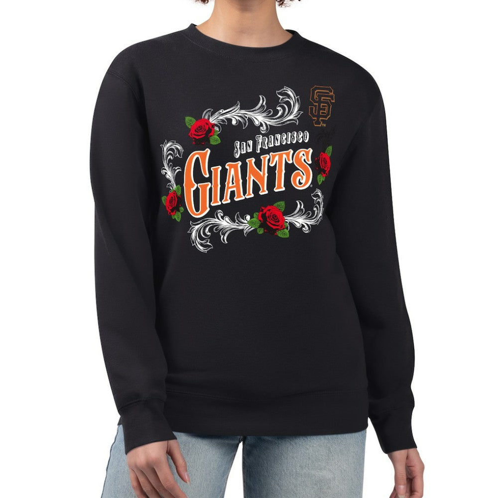 San Francisco Giants G-III 4Her by Carl Banks Women's Retro Roses Fleece Pullover Sweatshirt for sale