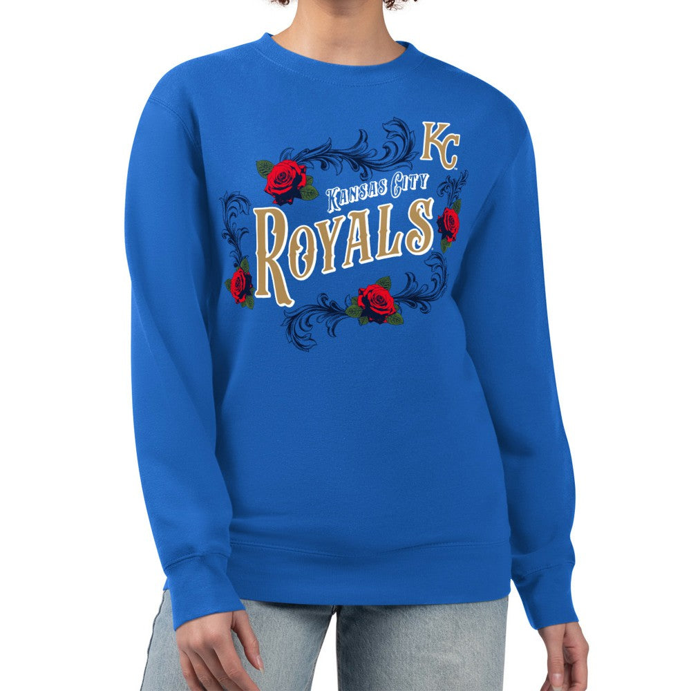 Kansas City Royals G-III 4Her by Carl Banks Women's Retro Roses Fleece Pullover Sweatshirt Online