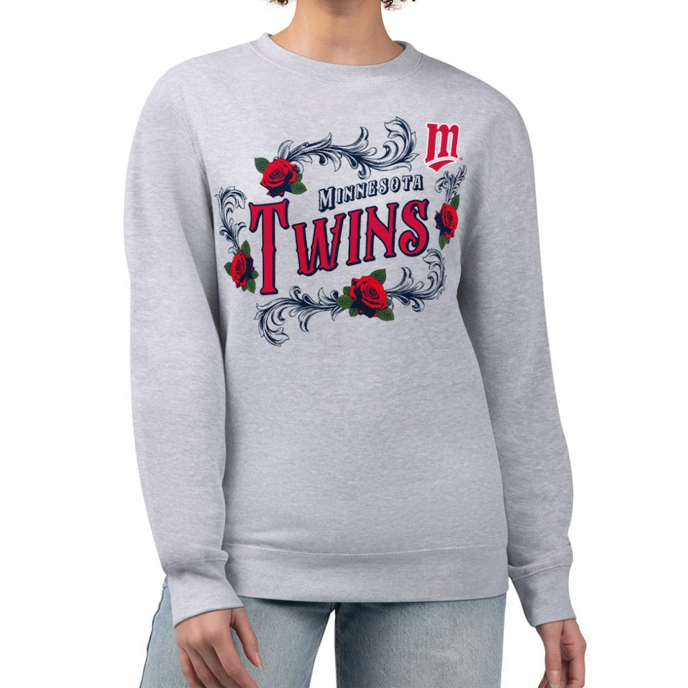 Minnesota Twins G-III 4Her by Carl Banks Women's Retro Roses Fleece Pullover Sweatshirt Sale