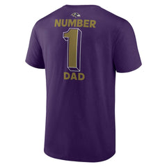 Baltimore Ravens #1 Dad Jersey T-Shirt - Purple - NFL