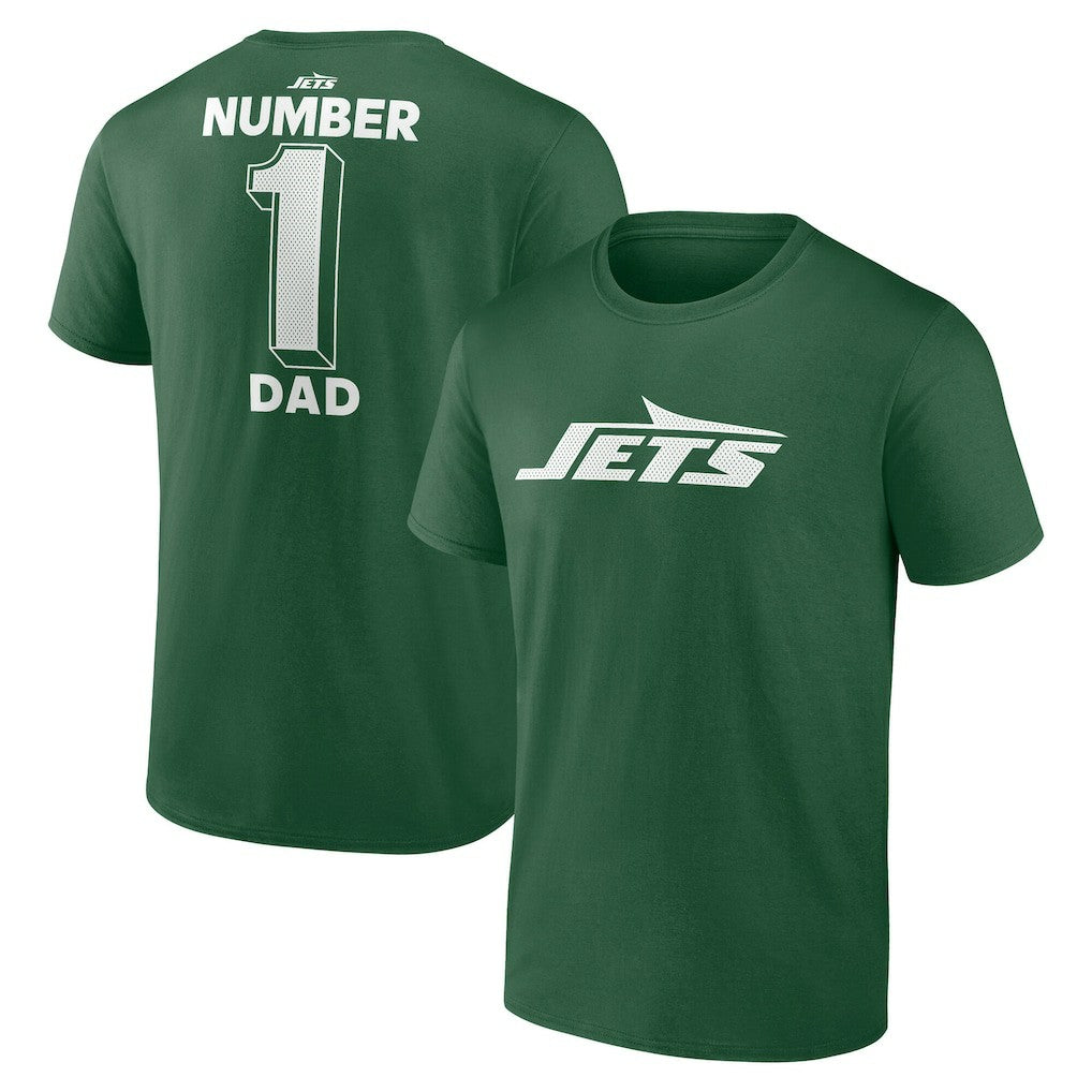 New York Jets #1 Dad Jersey T-Shirt - Green - NFL