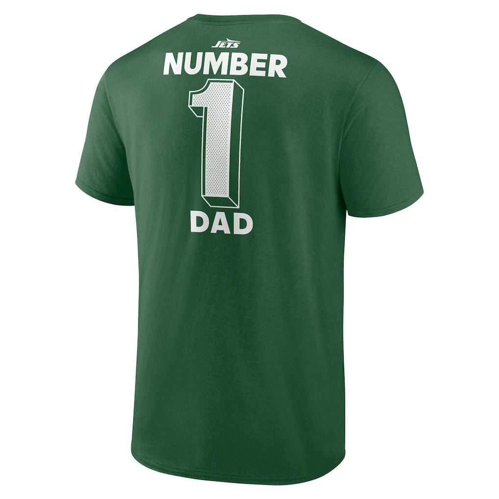New York Jets #1 Dad Jersey T-Shirt - Green - NFL