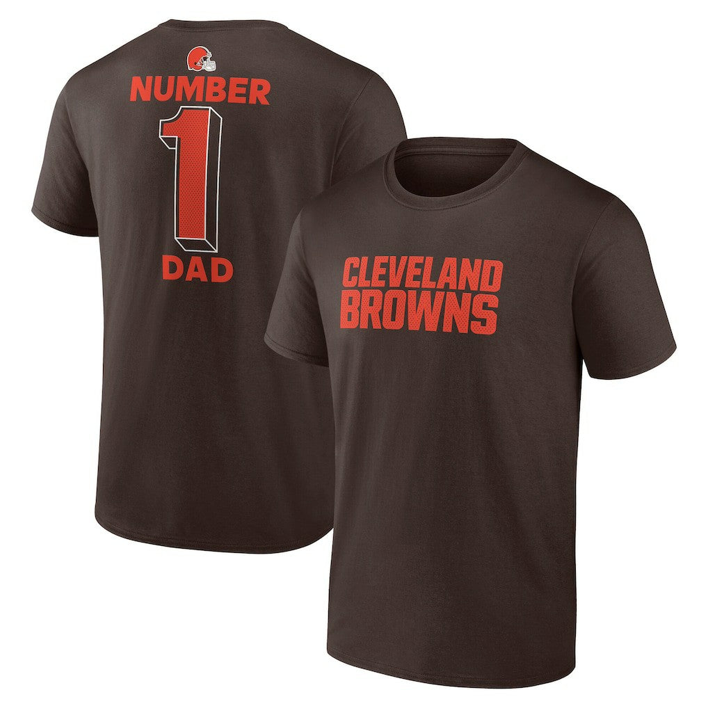 Cleveland Browns #1 Dad Jersey T-Shirt - Brown - NFL