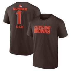 Cleveland Browns #1 Dad Jersey T-Shirt - Brown - NFL