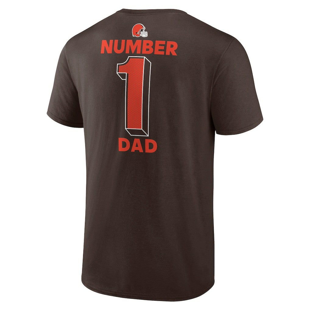 Cleveland Browns #1 Dad Jersey T-Shirt - Brown - NFL