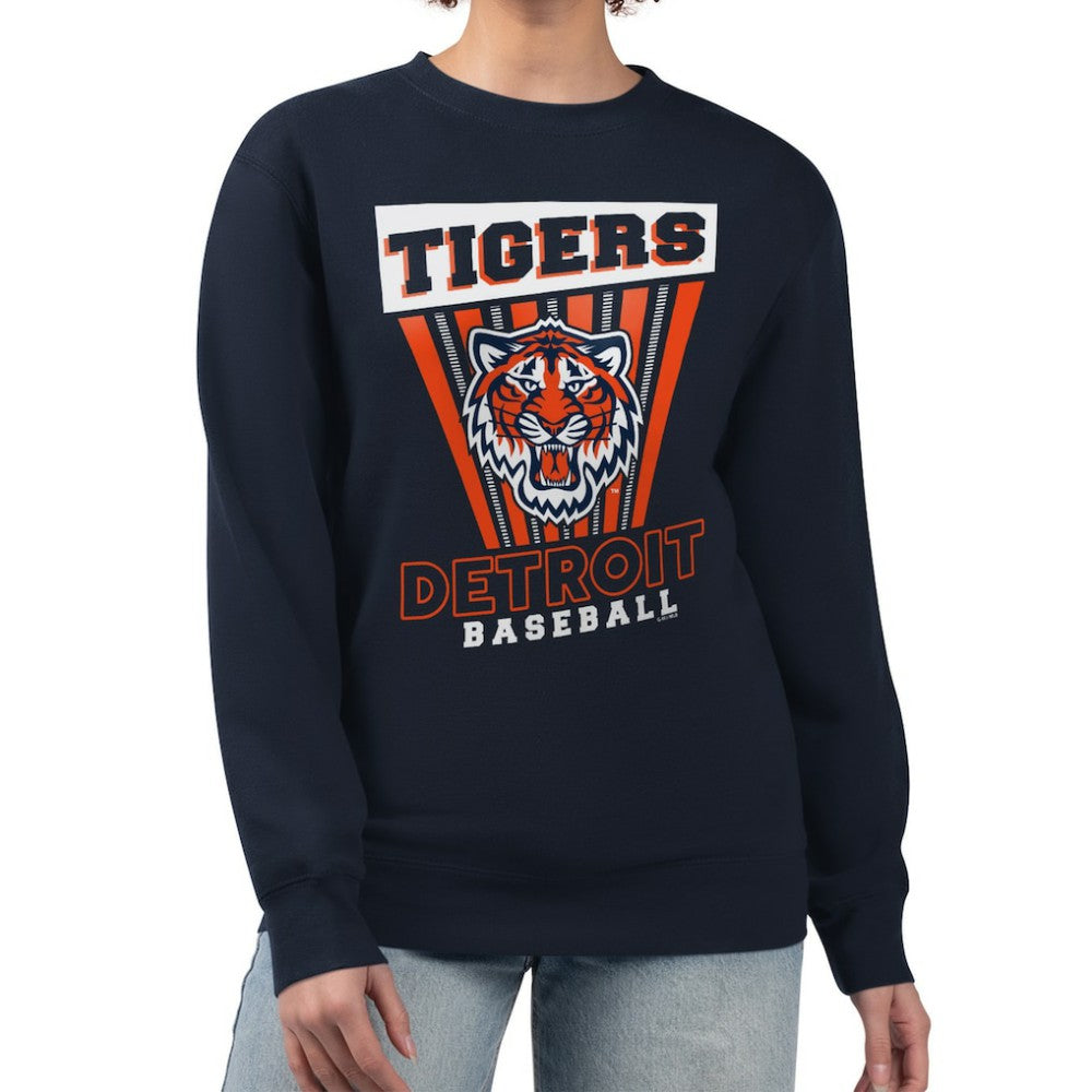 Detroit Tigers Starter Women's Poster Print Pullover Sweatshirt Outlet