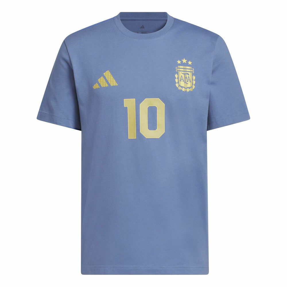 Adidas - Lionel Messi Argentina National Team Name & Number T-Shirt - Blue