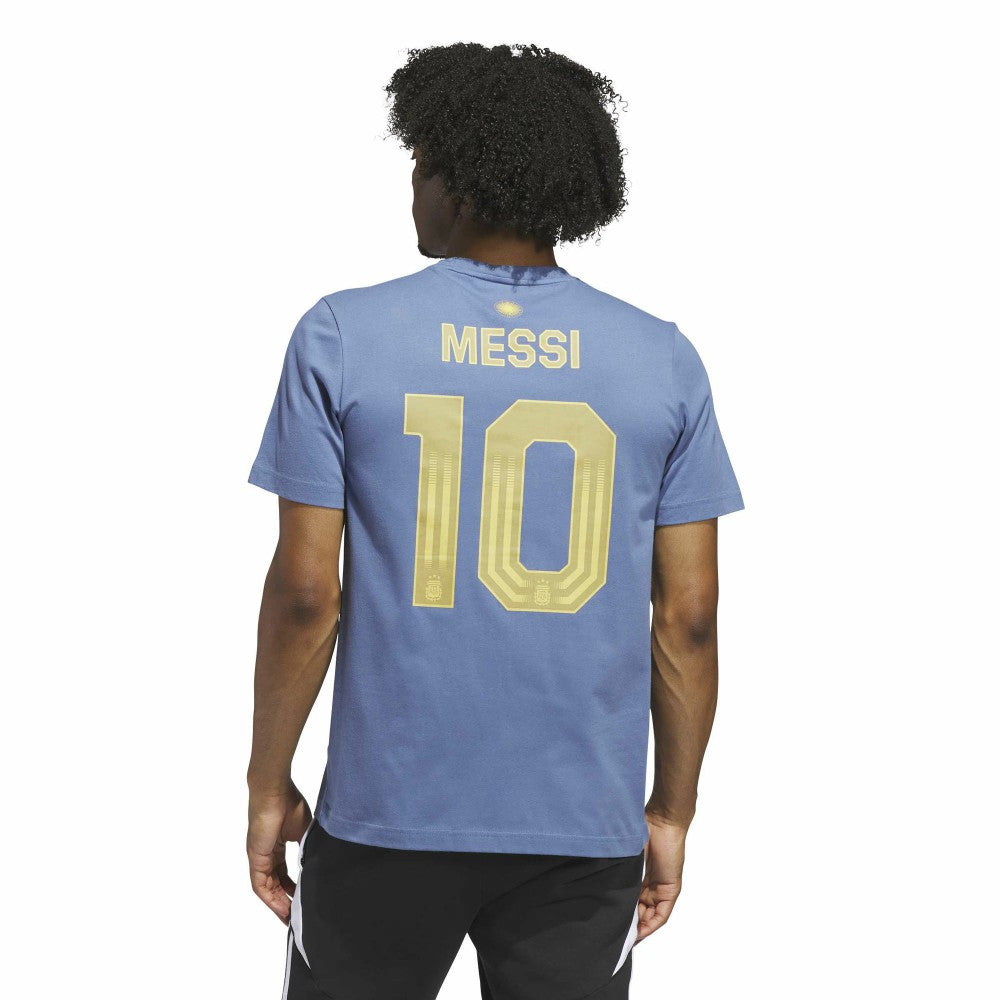 Adidas - Lionel Messi Argentina National Team Name & Number T-Shirt - Blue