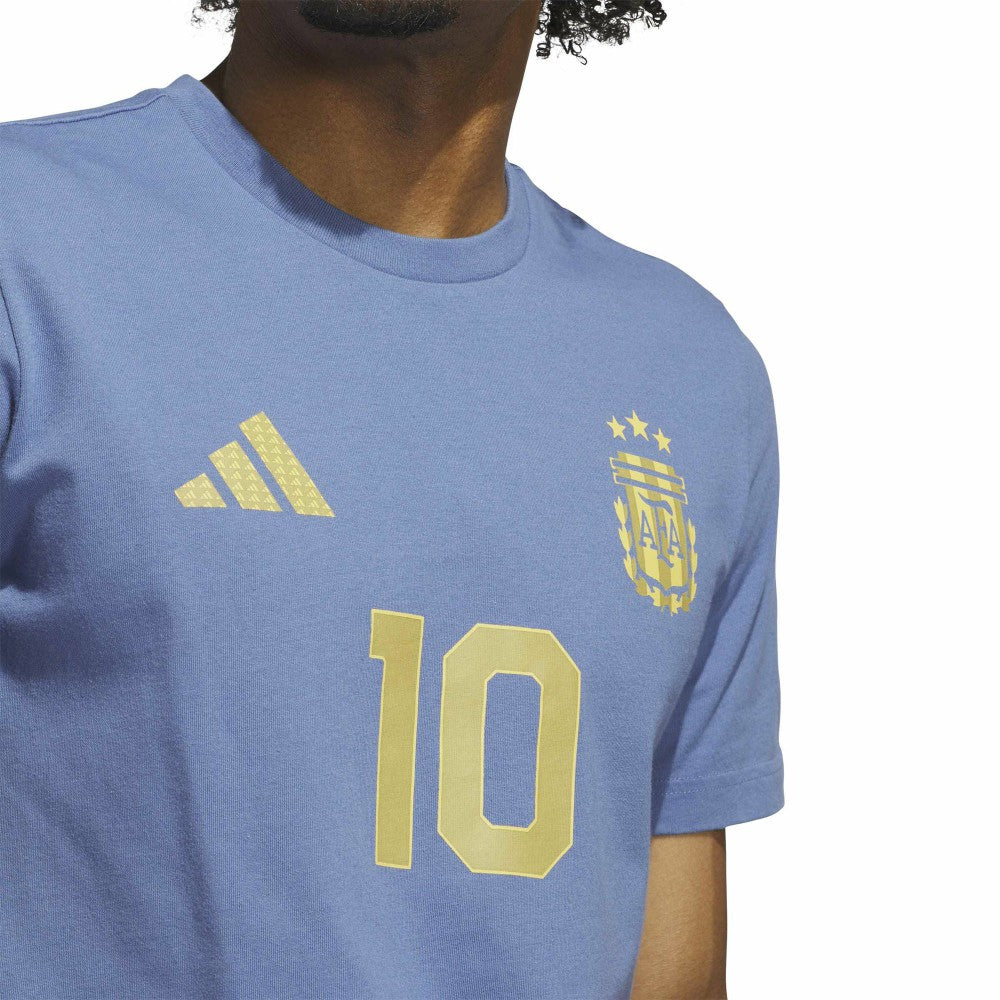 Adidas - Lionel Messi Argentina National Team Name & Number T-Shirt - Blue