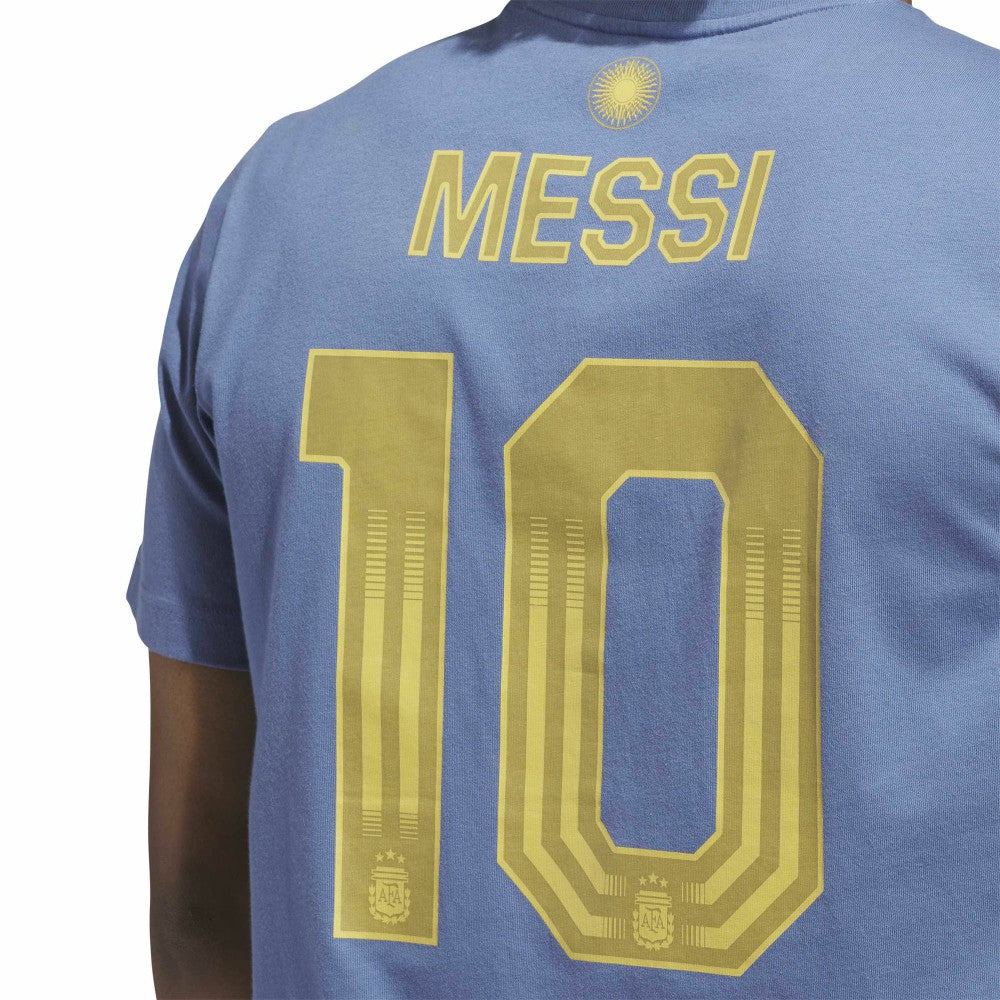 Adidas - Lionel Messi Argentina National Team Name & Number T-Shirt - Blue