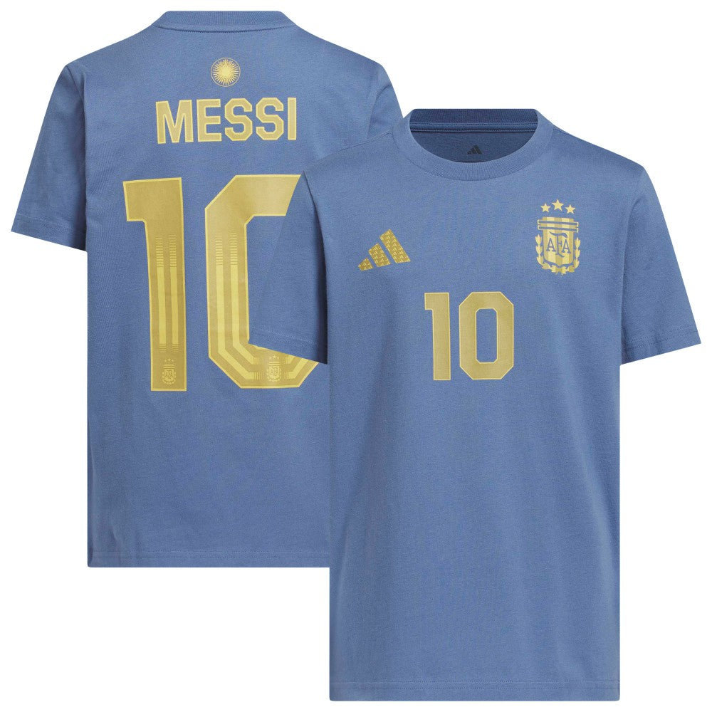 Adidas - Lionel Messi Argentina National Team Youth Name & Number T-Shirt - Blue
