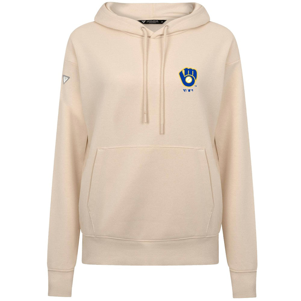 Milwaukee Brewers Levelwear Women's Cooperstown Collection Adorn Core Logo Pullover Hoodie Near Me