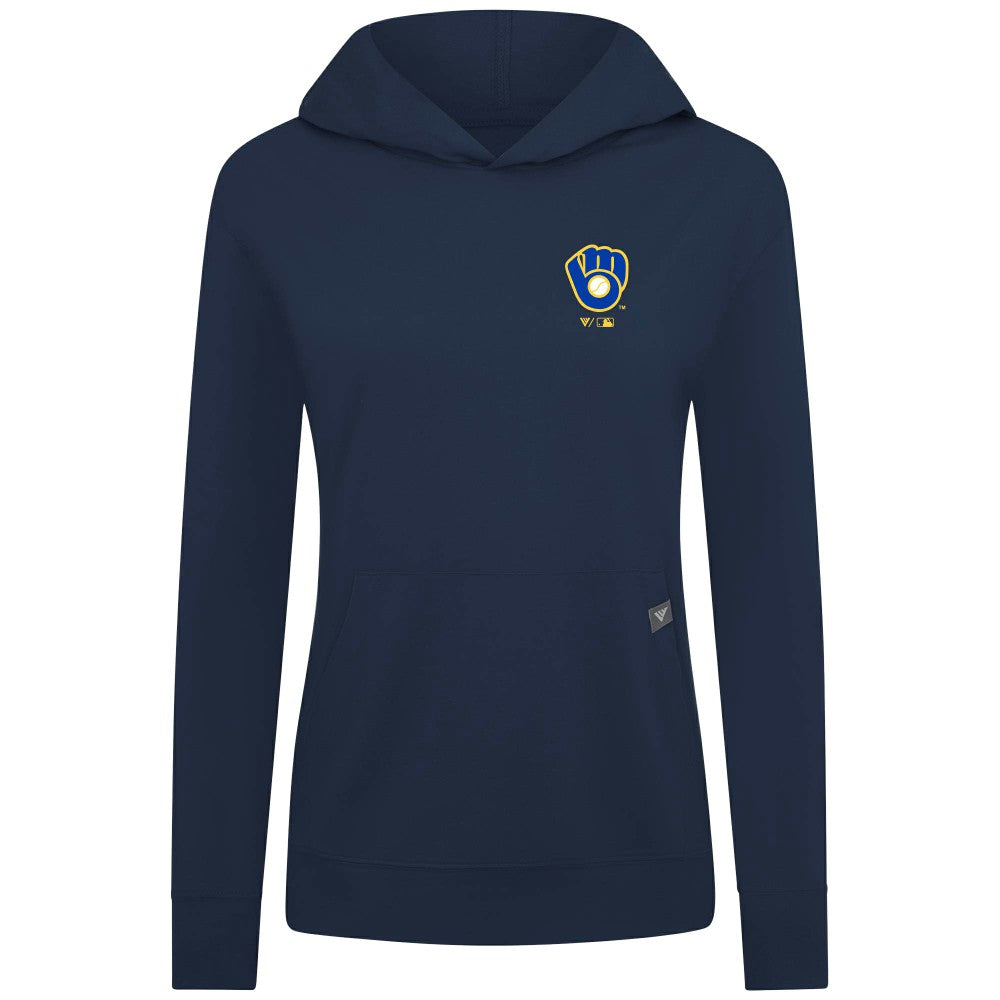Milwaukee Brewers Levelwear Women's Cooperstown Collection Relay Core Logo Pullover Hoodie Outlet