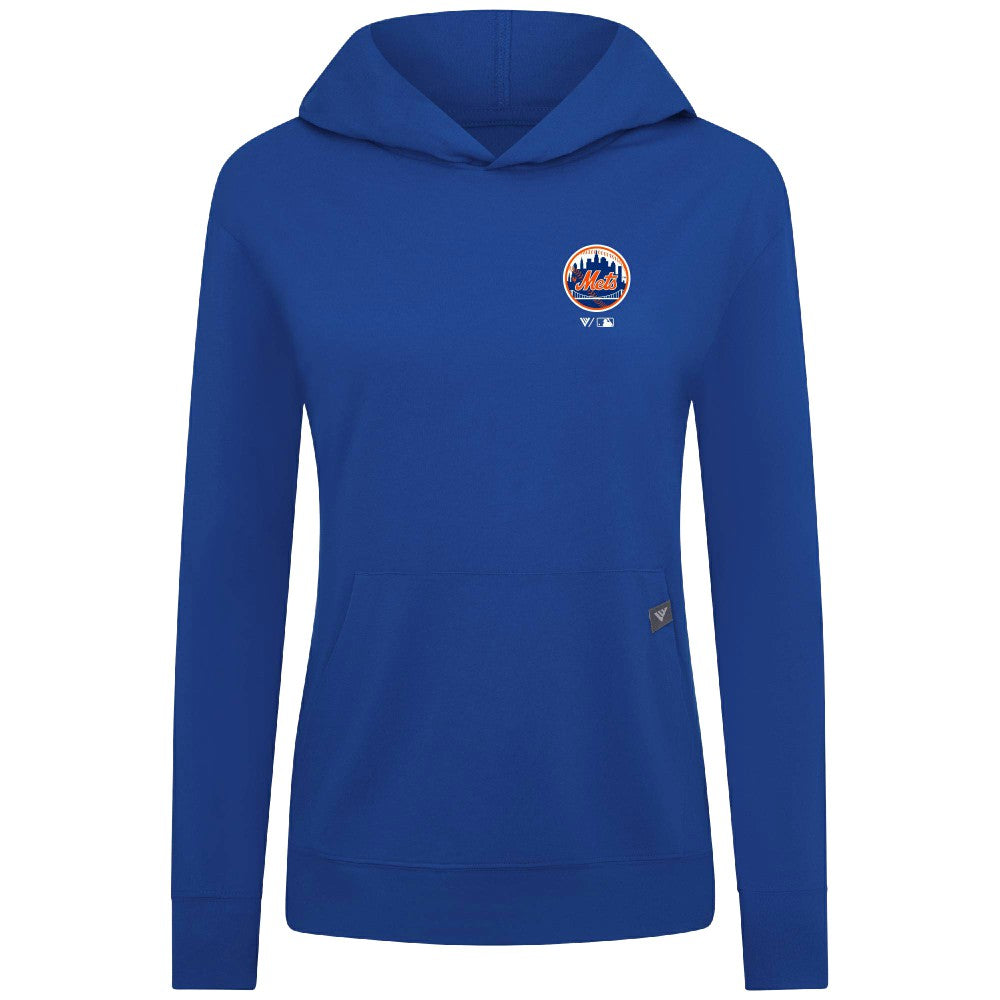 New York Mets Levelwear Women's Cooperstown Collection Relay Core Logo Pullover Hoodie Discount