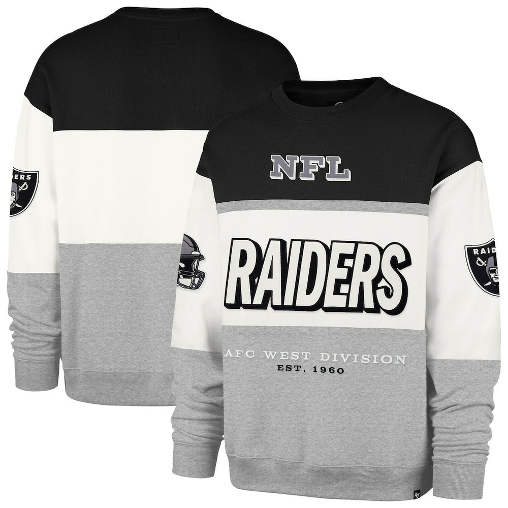 Las Vegas Raiders '47 Breeze Maximalist Sweatshirt - Black/Gray - 47 brand
