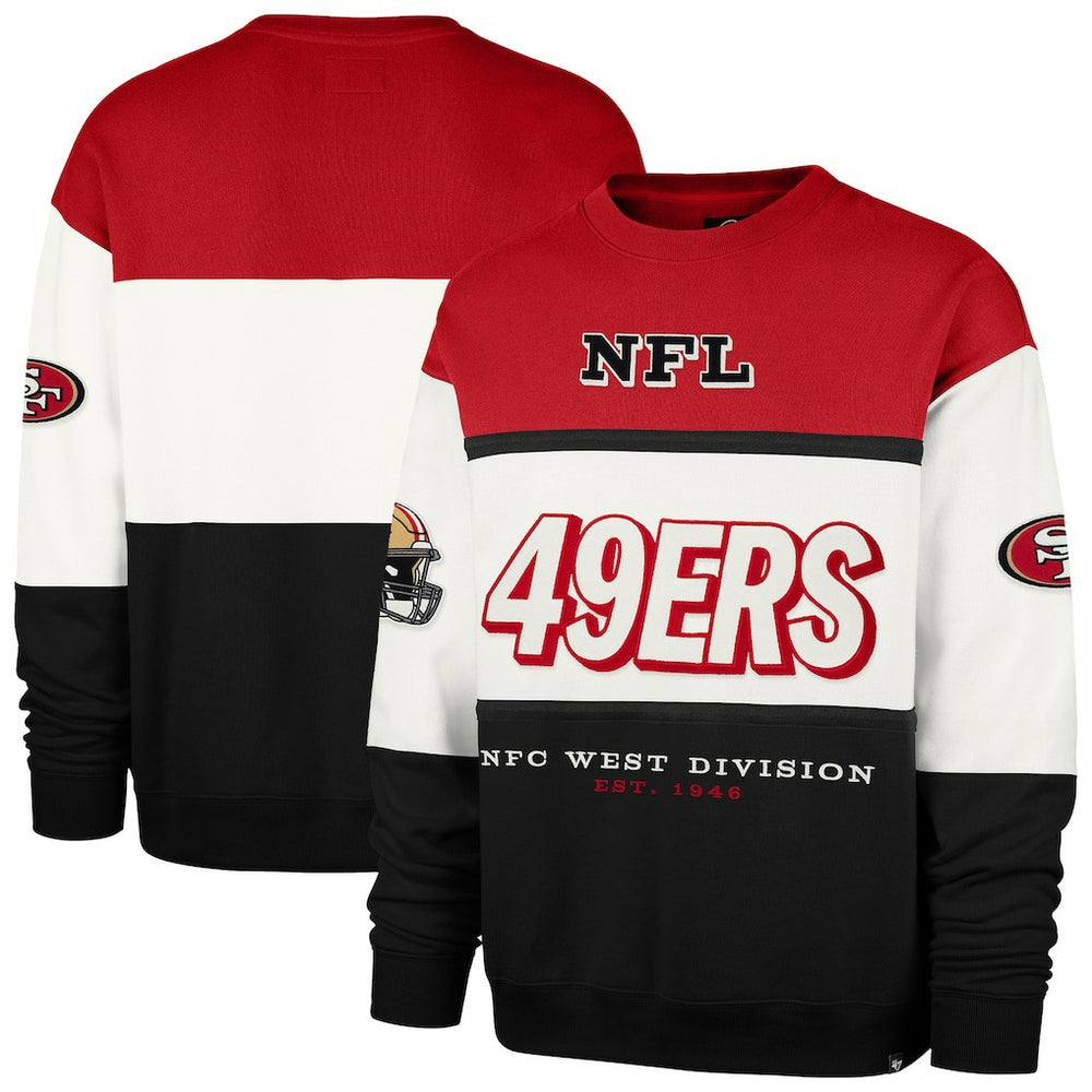 San Francisco 49ers '47 Breeze Maximalist Sweatshirt - Scarlet/Black - 47 brand