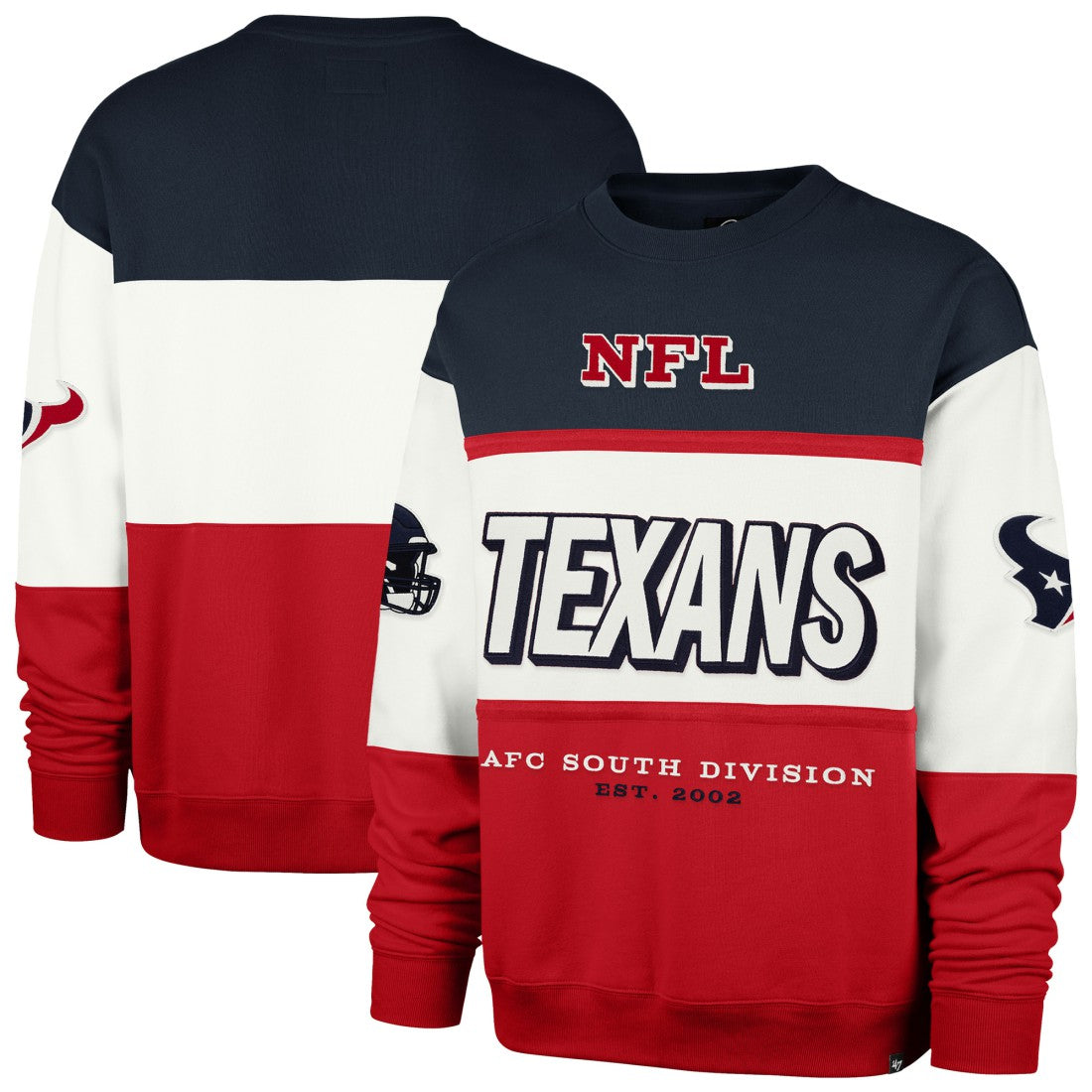 Houston Texans '47 Breeze Maximalist Sweatshirt - Navy/Red - 47 brand