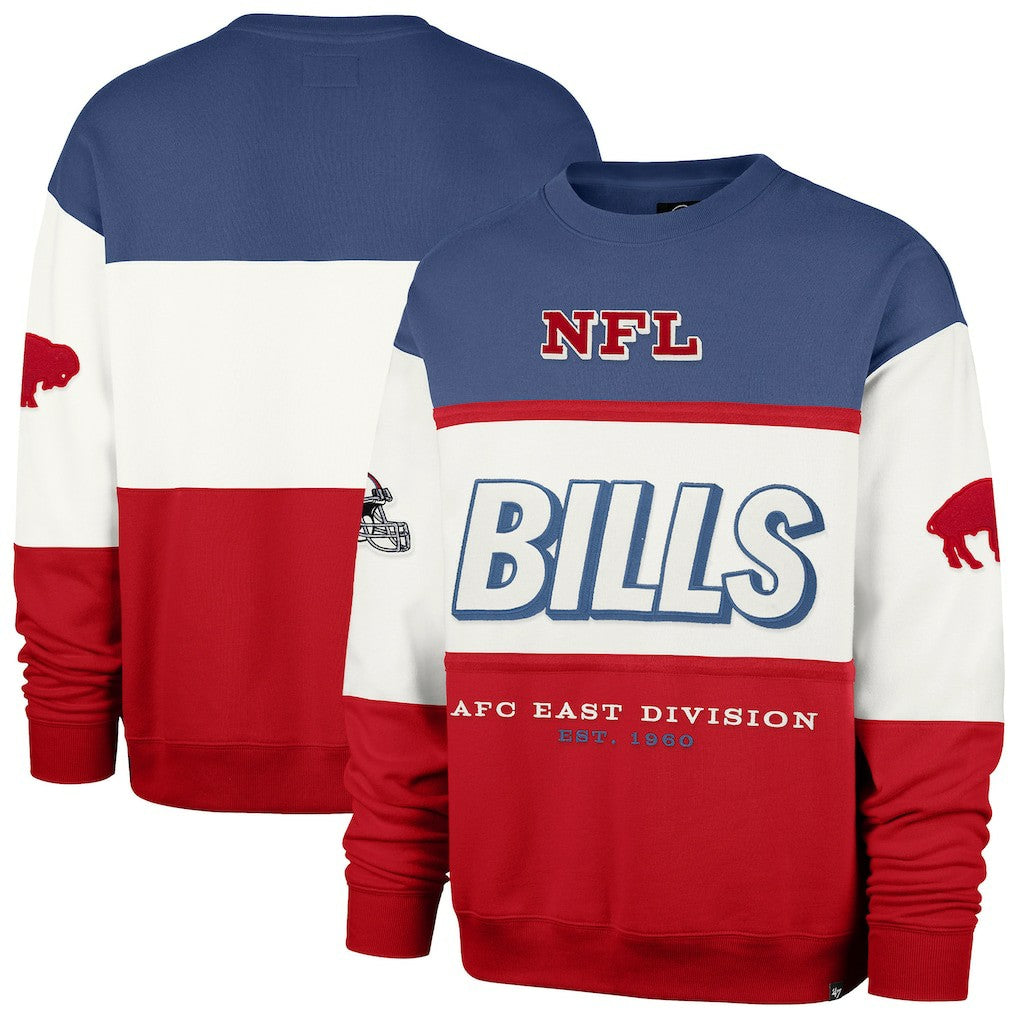 Buffalo Bills '47 Throwback Breeze Maximalist Sweatshirt - Royal/Red - 47 brand