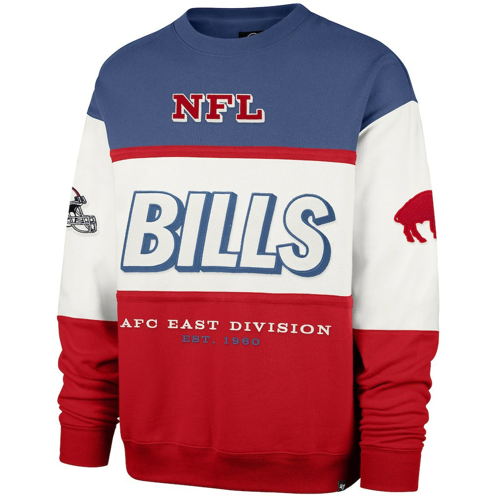 Buffalo Bills '47 Throwback Breeze Maximalist Sweatshirt - Royal/Red - 47 brand